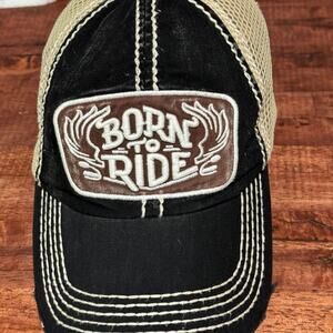 Born to Ride Distressed Trucker Hat SnapBack